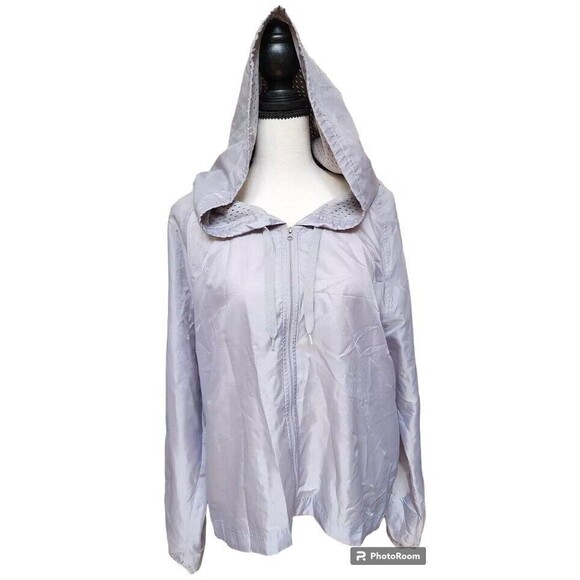 Champion Hoodie Full Zip Size Large Very Light Weight Silver - Picture 1 of 9